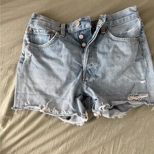 AGOLDE Light Wash High-Rise Jeans in Denim Blue